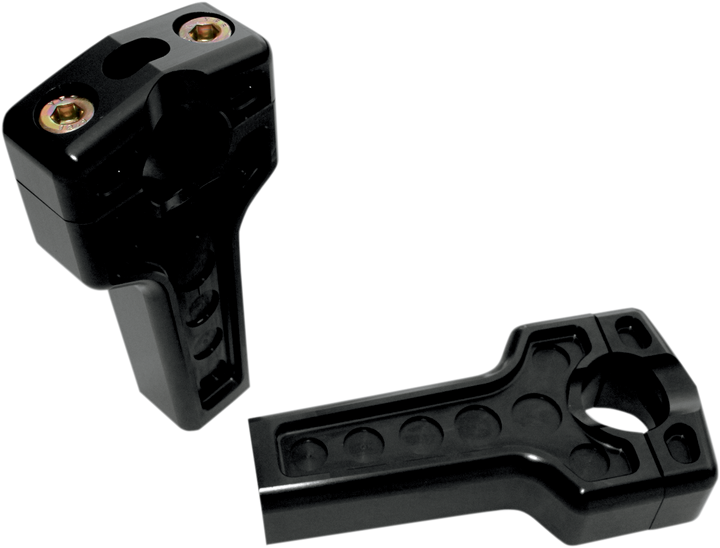 Joker Machine Dual Handlebar Riser Clamp Assembly - 4" - Harley Davidson - Black 03-864B