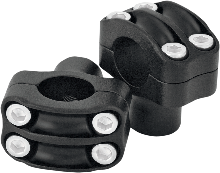 Rsd Nostalgia Handlebar Risers - Four-Bolt - 1-1/2" - Black Ops 0208-2050-SMB