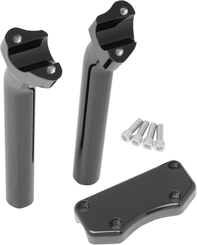 Drag Specialties Handlebar Riser & Top Clamp Kit - 9-1/2" - Buffalo - Black 0602-0595