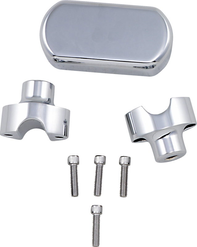 La Choppers Solid Handlebar Riser & Top Clamp Kit - 1-1/2" - Chrome LA-7442-01
