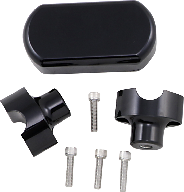La Choppers Solid Handlebar Riser & Top Clamp Kit - 1-1/2" - Black LA-7442-01B