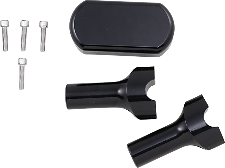 La Choppers Solid Handlebar Riser & Top Clamp Kit - 4" - Black LA-7442-04B