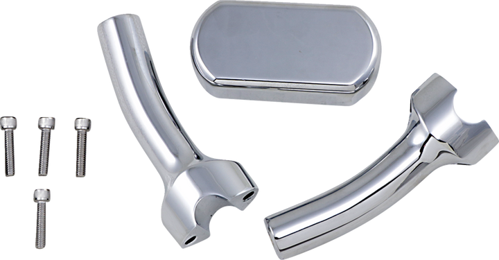 La Choppers Solid Handlebar Riser & Top Clamp Kit - 5-1/2" - Chrome LA-7442-05