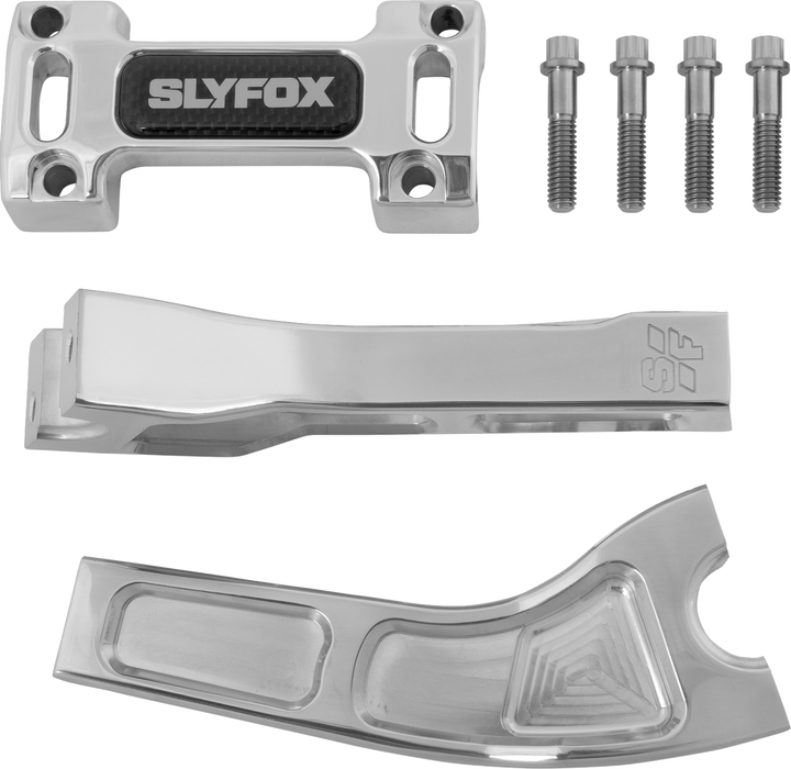 Slyfox Handlebar Riser Kit - Pullback - 1" Clamping - 6" Rise - Raw SF-1002-06-R