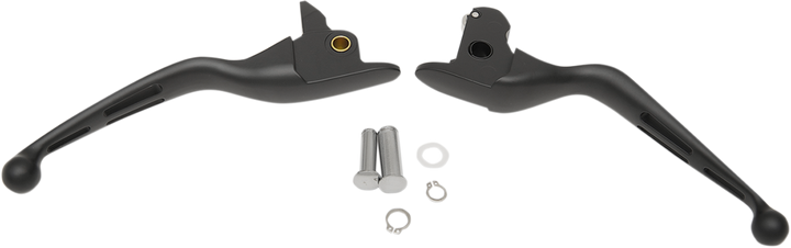 Drag Specialties Slotted Wide Blade Lever Set - Black 0610-0793