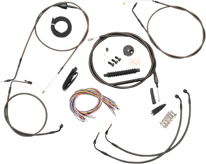 La Choppers Complete Midnight Braided Cable Kit - 15"-17" Handlebars - '96-'06 Touring LA-8006KT2A-16M
