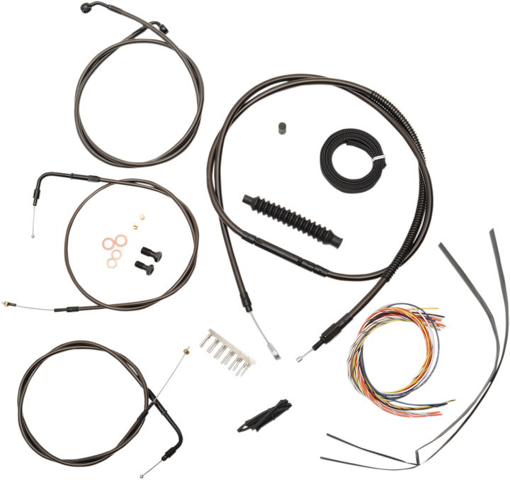La Choppers Complete Midnight Braided Cable Kit - 18"-20" Handlebars - '07-'10 Softail LA-8110KT2A-19M