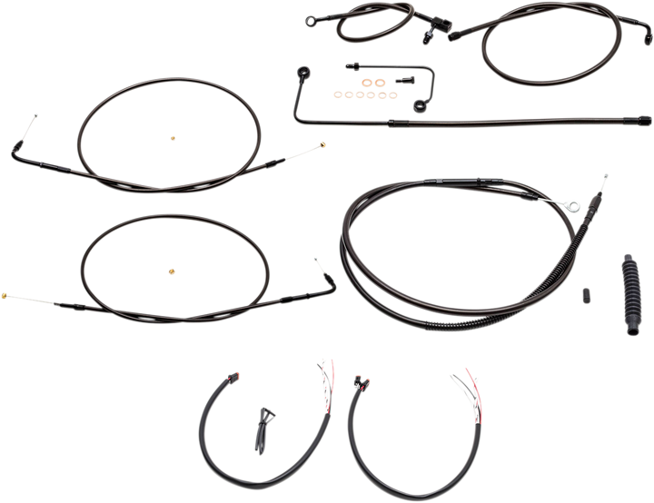 La Choppers Complete Midnight Braided Cable Kit - 15"-17" Handlebars - '15 Fls LA-8151KT2A-16M
