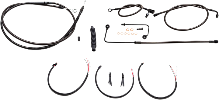 La Choppers Complete Midnight Braided Cable Kit - 18"-20" Handlebars - '16-'17 Fls LA-8151KT2B-19M