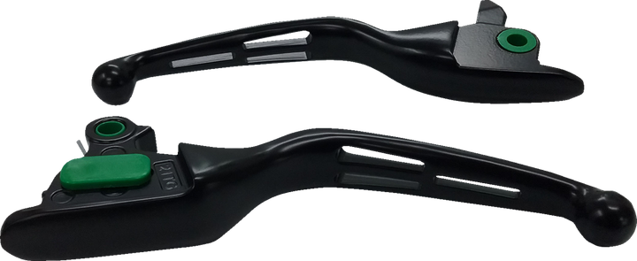 Drag Specialties Slotted Wide Blade Lever Set - Black 0610-2256
