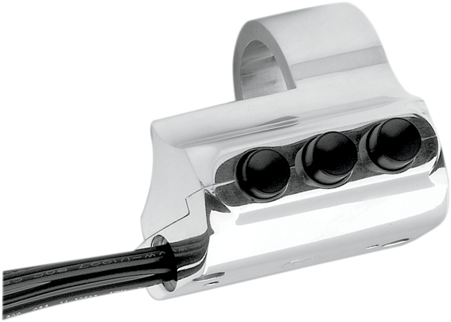 Performance Machine (Pm) Contour Billet Handlebar Switch - Right Side - Three Button - Chrome 0062-2032-CH