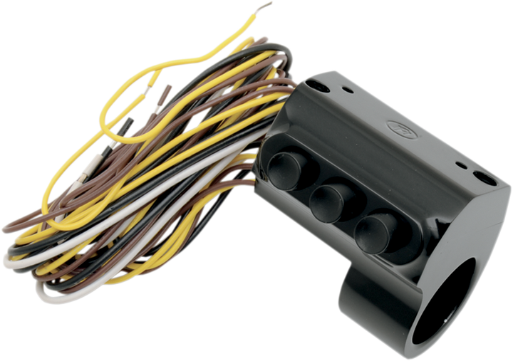 Performance Machine (Pm) Contour Billet Handlebar Switch - Left Side - Three Button - Hydraulic Clutch - Black 0062-2033-B