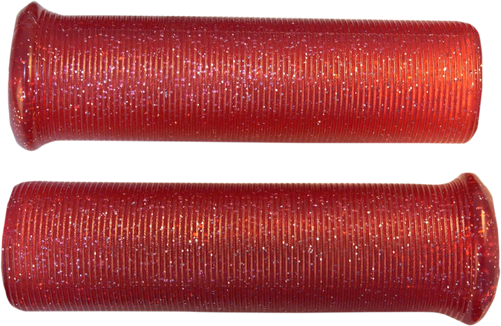 Emgo Star Fire Flake Grips - Retro - Metal - 1" - Red 42-21114