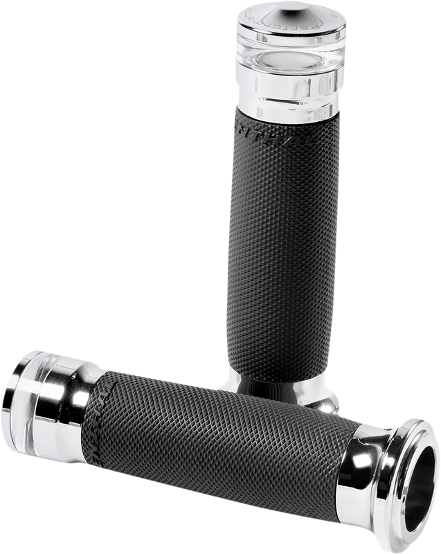Performance Machine (Pm) Vision Series Contour Led Turn Signal Grips - Tbw - Chrome 0063-2100M-CH
