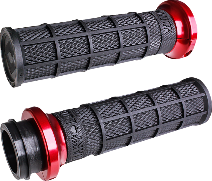 Odi Hart-Luck Signature V-Twin Lock-On Grips - Cable - Black/Red V31HCW-BB-R
