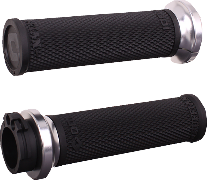 Odi Ruffian Lock-On Street Grips - Cable - Black/Silver V30HCWB-S