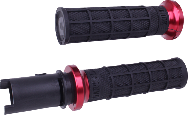 Odi Hart-Luck Signature V-Twin Lock-On Grips - Cvo - Black/Red V31HTC-BB-R
