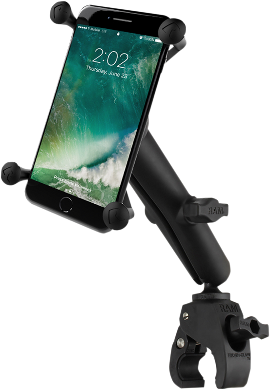 Ram Mounts Small Tough-Claw Base With Long Double-Socket Arm And Universal Ram X-Grip Cradle RAMB400CUN10U