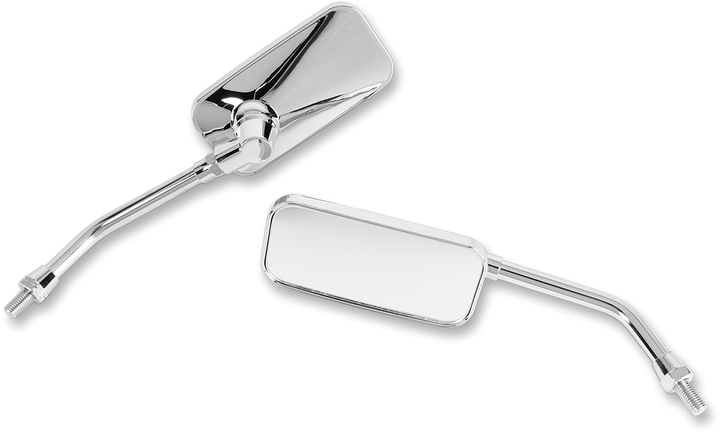 Emgo Mirrors - El Chico - Side View - Rectangle - Chrome - M10X1.25 (Left Hand Thread) - Pair 20-42474