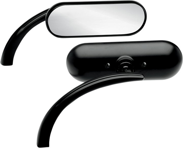 Arlen Ness Mirror - Micro - Mini - Side View - Oval - Black - Left 13-412