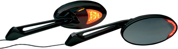 Rivco Products Mirrors - Custom/Led - Side View - Black - Each MIRLEDBK