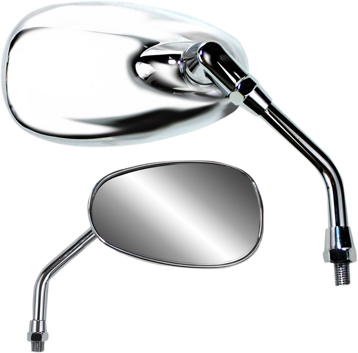 Parts Unlimited Mirror - American-Style/Standard - Side View - Oval - Chrome - 5-1/2" - Each 0640-0945
