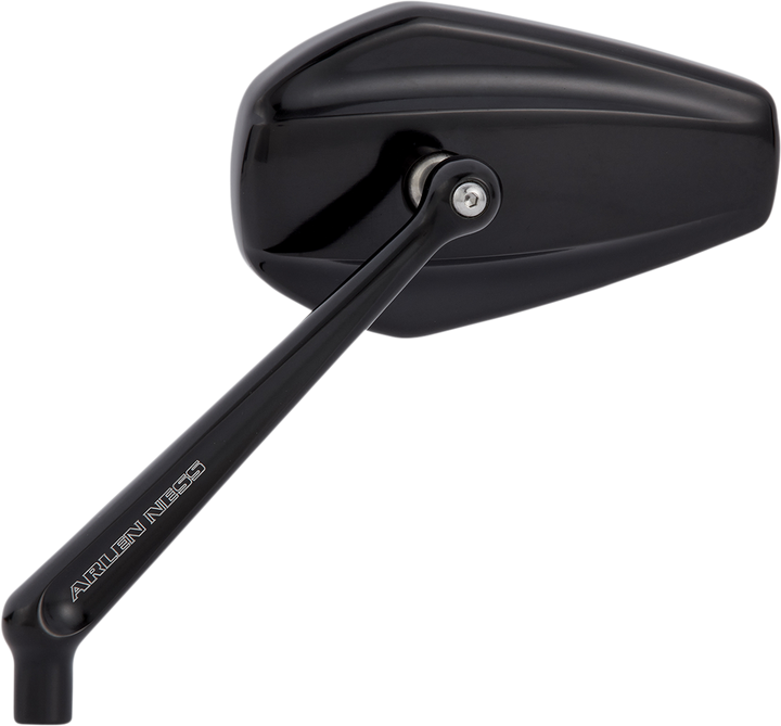 Arlen Ness Mirror - Mini/Stocker - Side View - Hexagon - Black - Left 13-156