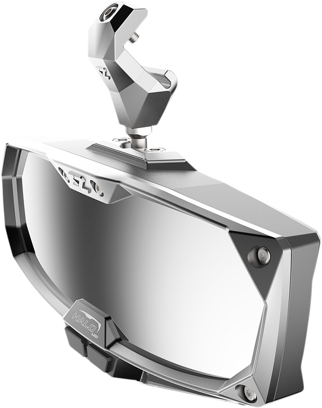 Seizmik Mirror - Halo R - Rear View W/Led Cabin Light - Rectangle - Silver W/Silver Bezel - Polaris Pro-Fit 56-18021