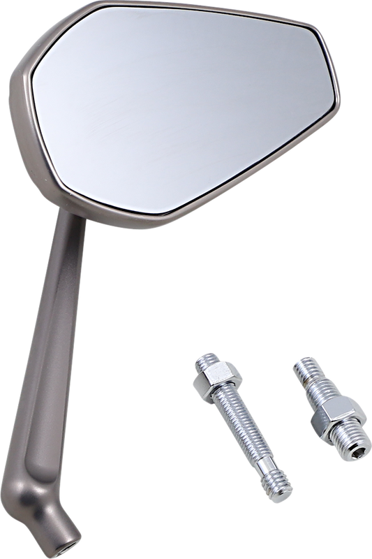 Arlen Ness Mirror - Mini Stocker - Side View - Oval - Titanium - Left 13-168