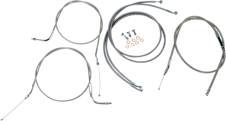 Baron Stainless Handlebar Cable/Line Kit - 12"-14" - '04-07 Roadstar BA-8022KT-12