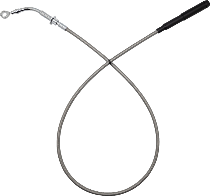 Fat Baggers Inc. Ez Install Upper Clutch Cable - Flh/Flt - Stock - Braided Stainless Steel/Chrome 118000-C