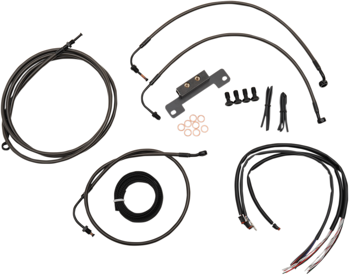 La Choppers Complete Midnight Braided Cable Kit - 15"-17" Handlebars - '16 Flhx LA-8012KT2B-16M