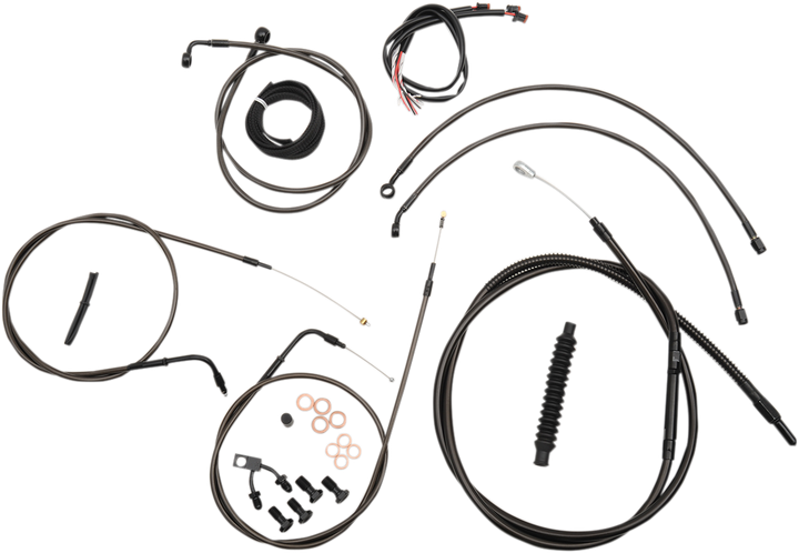 La Choppers Complete Midnight Braided Cable Kit - 15"-17" Handlebars - Abs - '15-Fxsb LA-8122KT2-16M