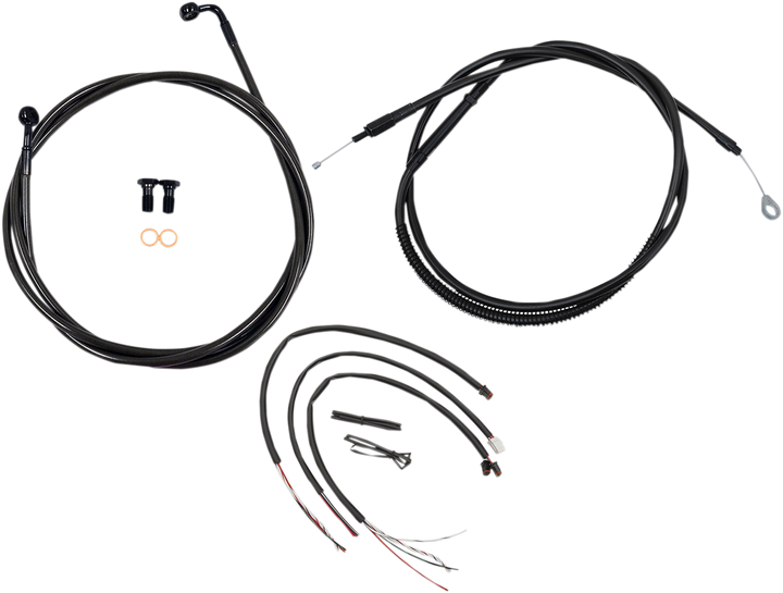 La Choppers Complete Midnight Braided Cable Kit - 15"-17" Handlebars - '18-'19 Softail LA-8153KT2-16M