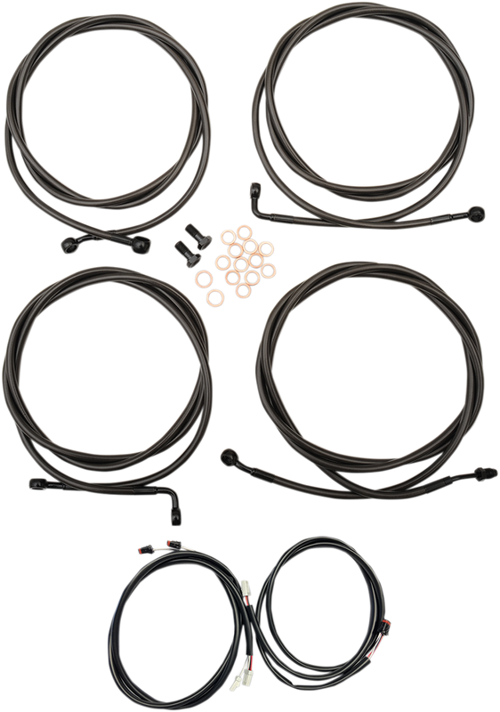 La Choppers Complete Plug-And-Play Cable Kit - 12" - 14" Handlebars - '17-'20 Touring - Abs - Midnight LA-8054KT3-13M