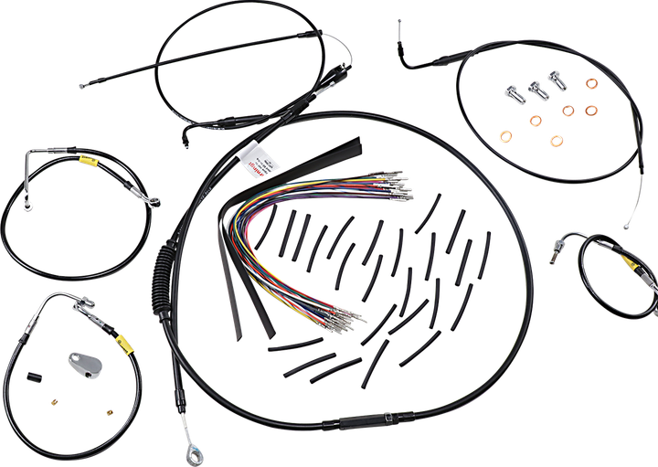 Burly Brand Control Kit For Early Touring Bikes With Bagger Bar Handlebars - 15" - Cruise - Black B30-1295