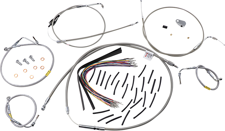 Burly Brand Control Kit For Early Touring Bikes With Bagger Bar Handlebars - 13" - Cruise - Stainless B30-1296