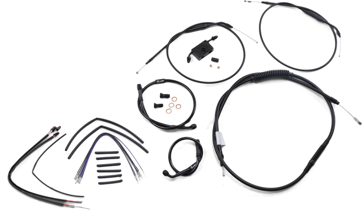 Burly Brand Extended Handlebar Cable And Brake Line Kit For Sportsters With Abs - 12" T-Bar Handlebars B30-1266