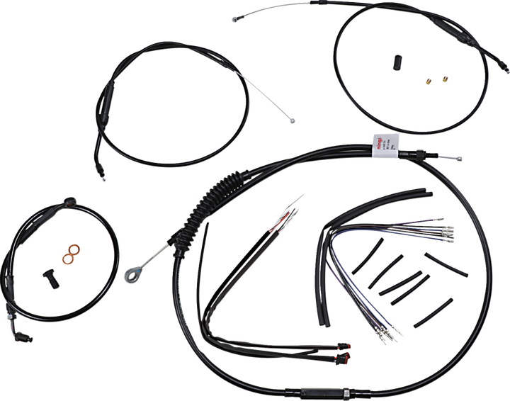 Burly Brand Extended Handlebar Cable And Brake Line Kit For Sportsters With Abs - 12" T-Bar Handlebars B30-1268