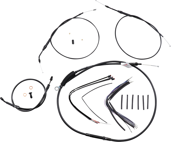 Burly Brand Extended Handlebar Cable And Brake Line Kit For Sportsters With Abs - 14" T-Bar Handlebars B30-1269