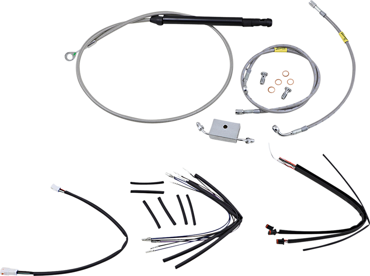 Burly Brand Handlebar Cable/Brake Line Kit For Burly Ape Handlebars - 18" Gorilla - Softail/Touring - Stainless B30-1245