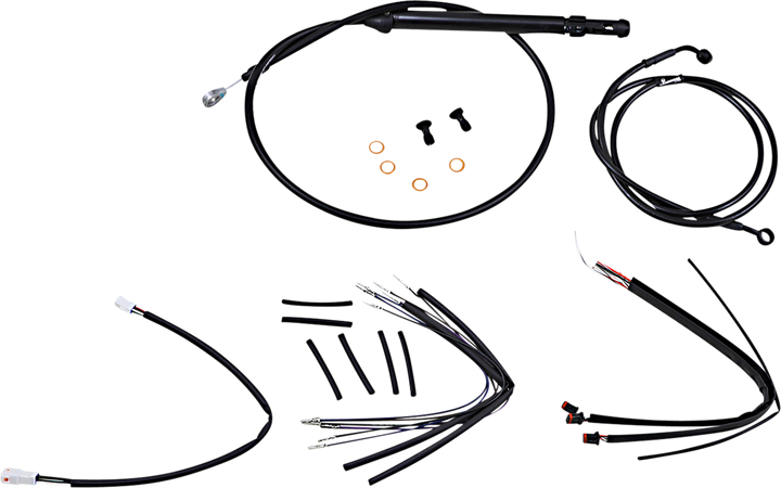 Burly Brand Handlebar Cable/Brake Line Kit For Burly Ape Handlebars - 14" Gorilla - Flsl - Black B30-1246
