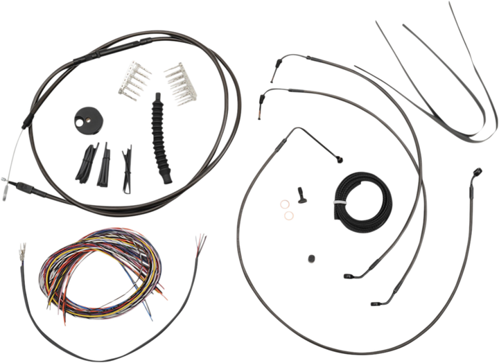 La Choppers Complete Midnight Braided Cable Kit - 15"-17" Handlebars - '18-'22 Fx LA-8154KT2-16M