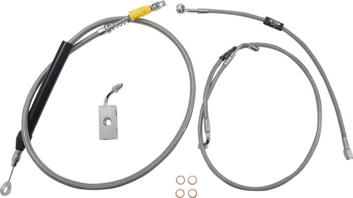 La Choppers Standard Stainless Braided Handlebar Cable/Brake Line Kit - 15"-17" Ape Hangers - '18-'22 Softail LA-8155KT-16