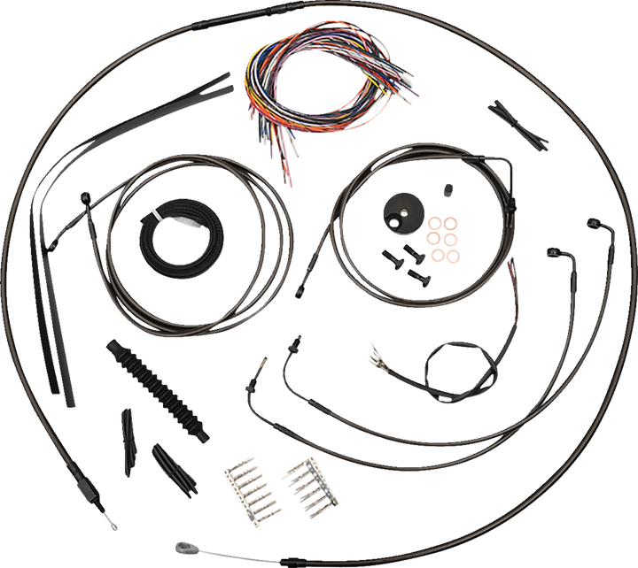 La Choppers Complete Midnight Braided Cable Kit - Mini Handlebars - Abs - '18-'22 Softail - '18-'24 Softail LA-8157KT2-08M