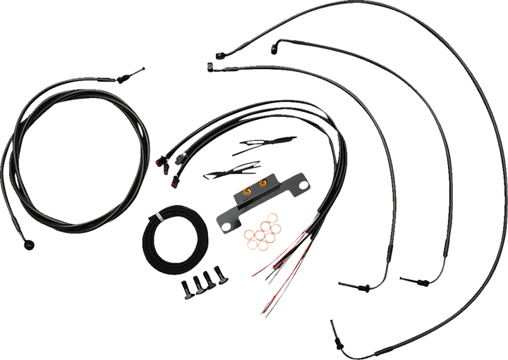 La Choppers Complete Midnight Braided Cable Kit - Stock Handlebars - Abs - '21-'22 Touring LA-8056KT2-08M