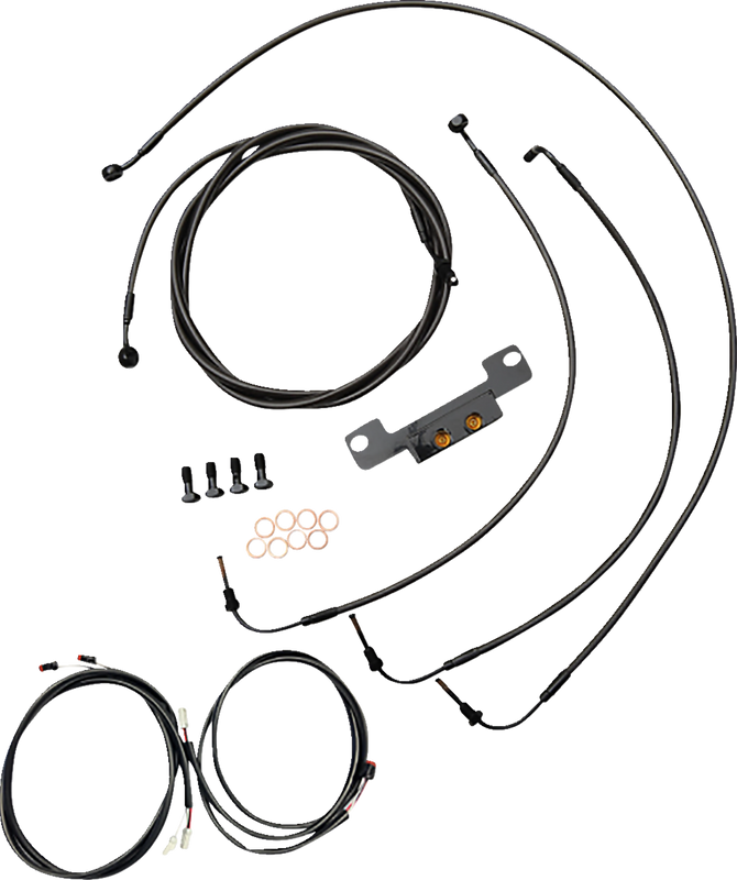 La Choppers Complete Plug-And-Play Cable Kit - Stock Handlebars - '21-'22 Flh - Abs - Midnight LA-8056KT3-08M