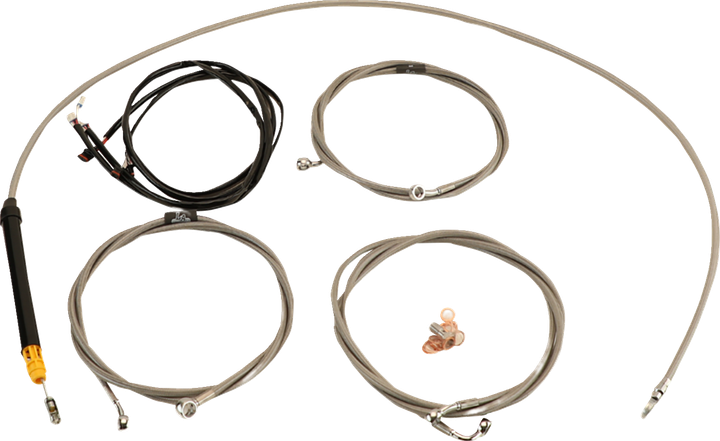 La Choppers Complete Plug-And-Play Cable Kit - 18" - 20" Handlebars - '23-'25 Touring - Stainless LA-8059KT3-19