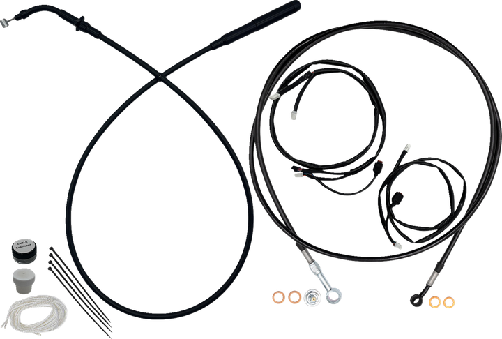 Fat Baggers Inc. Ez Install Kit - 13"/14" Handlebars - Upper Clutch - Full Length - Black 249014-B