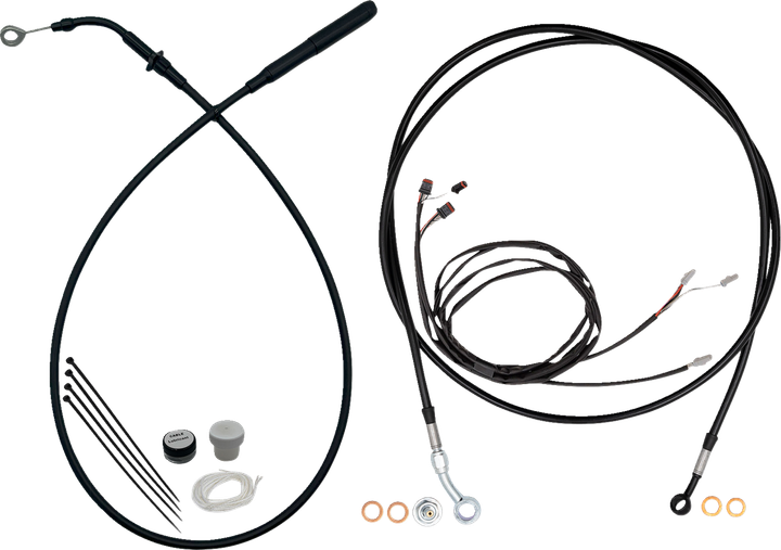 Fat Baggers Inc. Ez Install Kit - 16" Handlebars - Upper Clutch - Full Length - Black 219916-B